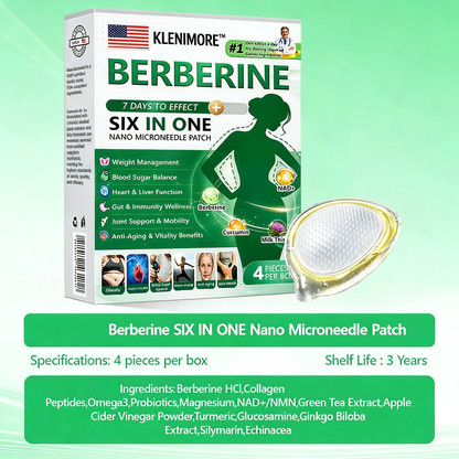 KLENIMORE® Berberine 6-in-1 Nano Microneedle Patch Advanced Metabolism Support & Fat-Burning Formula