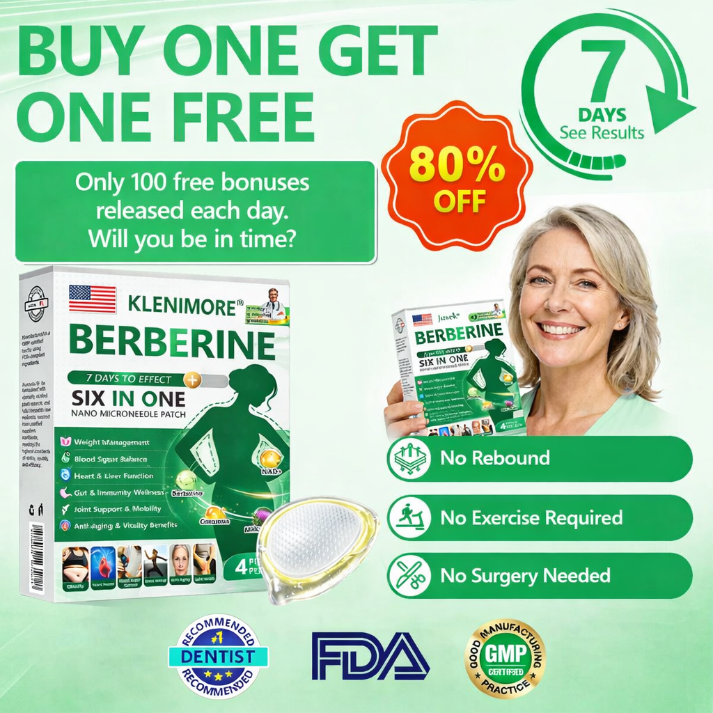 KLENIMORE® Berberine 6-in-1 Nano Microneedle Patch Advanced Metabolism Support & Fat-Burning Formula