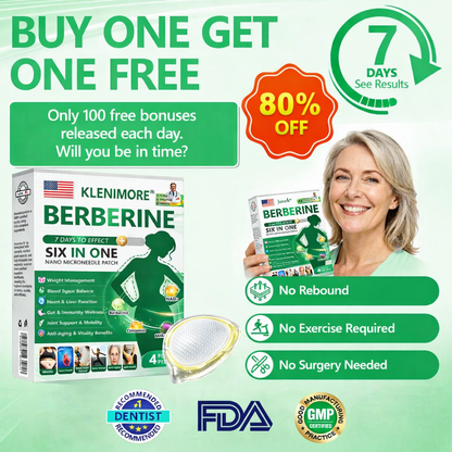 KLENIMORE® Berberine 6-in-1 Nano Microneedle Patch Advanced Metabolism Support & Fat-Burning Formula